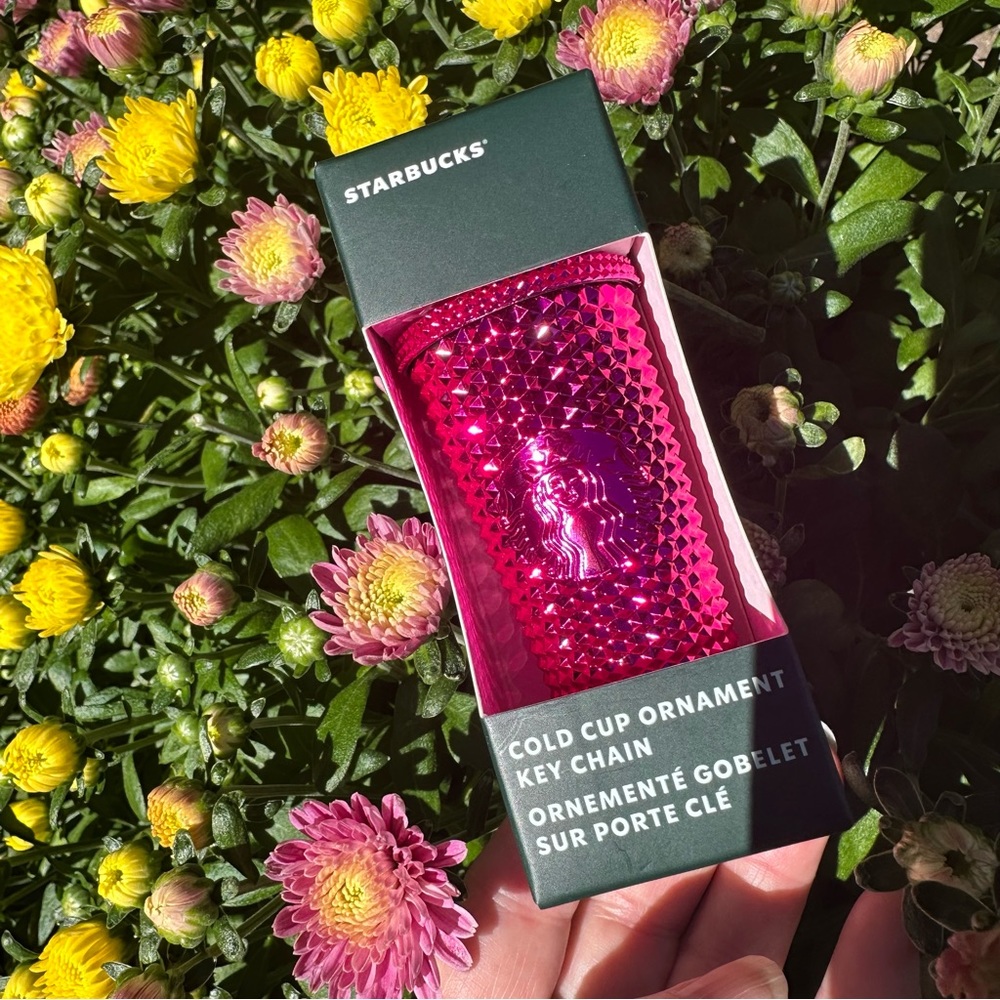 Starbucks hot pink ornament/keychain